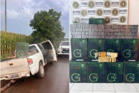 Brigada Militar apreende mais de 12 mil carteiras de cigarros contrabandeados em Horizontina